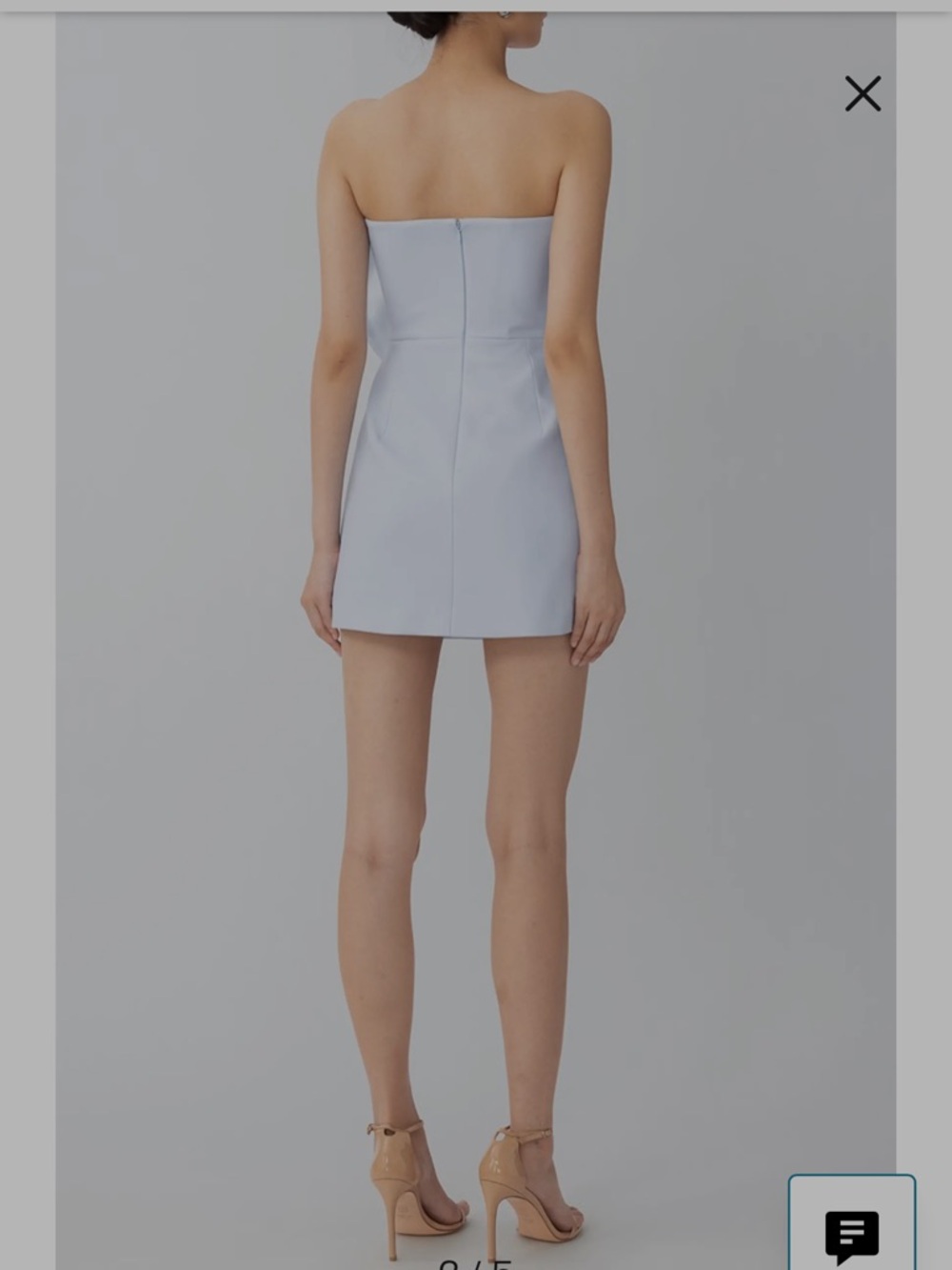 Sau Lee Strapless Mini Dress with Sculpted Bow in Light Blue - Picture 4 of 7
